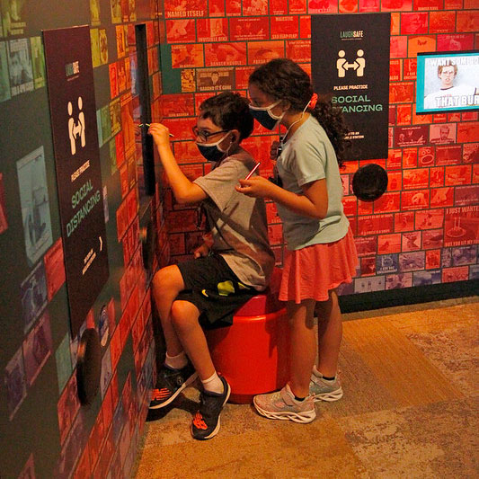 Kids experiencing the National Comedy Center