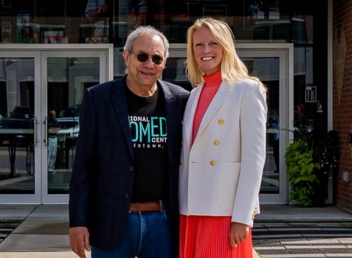 Journey Gunderson with Advisory Board member Lewis Black